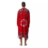 Paisley Bandana White And Red Print Men's Robe-grizzshop
