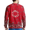 Paisley Bandana White And Red Print Men's Sweatshirt-grizzshop