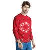 Paisley Bandana White And Red Print Men's Sweatshirt-grizzshop