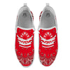 Paisley Bandana White And Red Print White Athletic Shoes-grizzshop