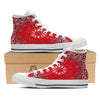 Paisley Bandana White And Red Print White High Top Shoes-grizzshop