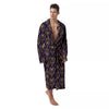 Paisley Blue And Gold Print Pattern Men's Robe-grizzshop