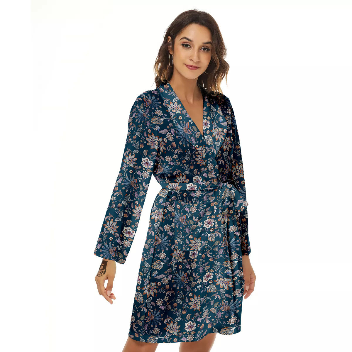 Paisley Bohemian Print Pattern Women's Robe-grizzshop