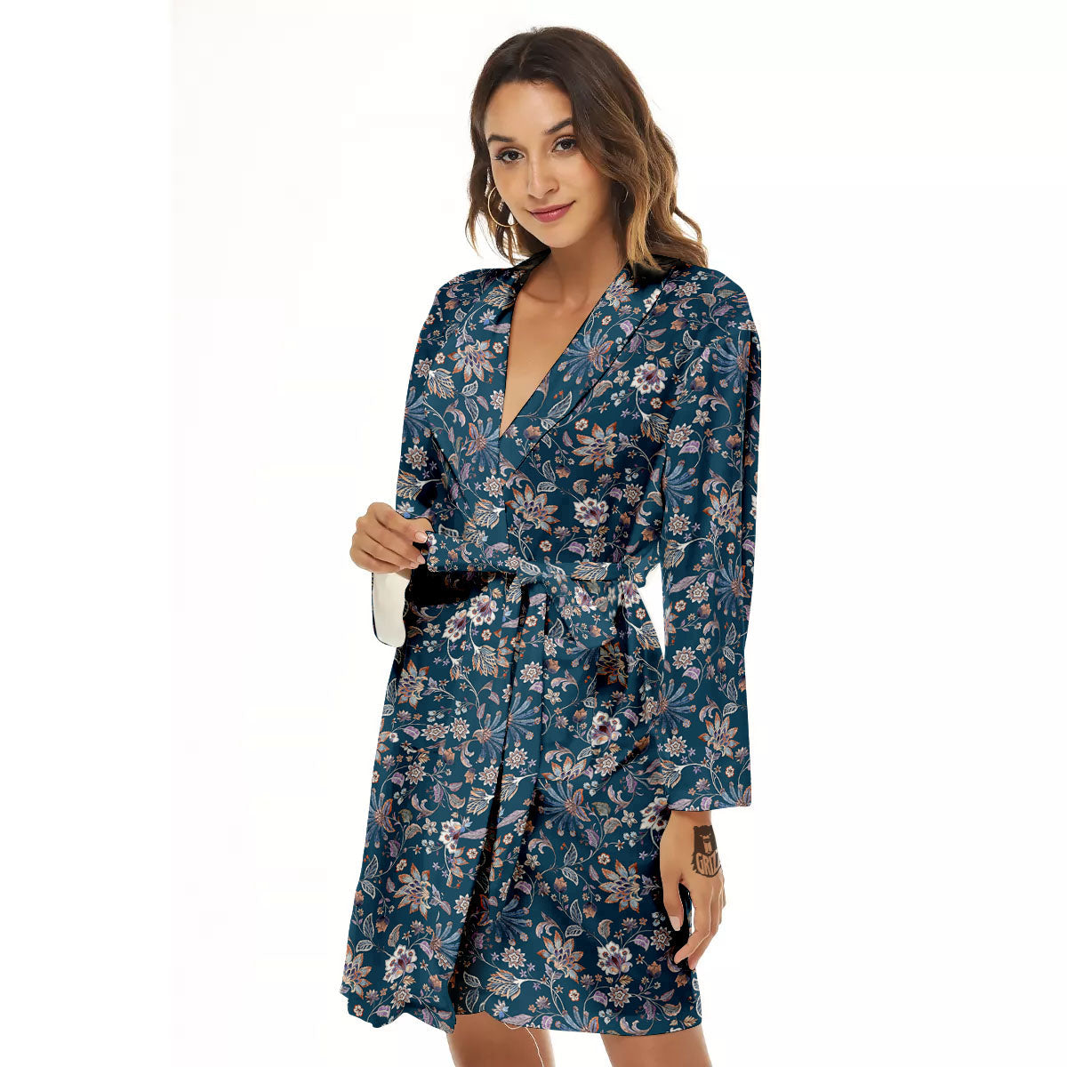 Paisley Bohemian Print Pattern Women's Robe-grizzshop