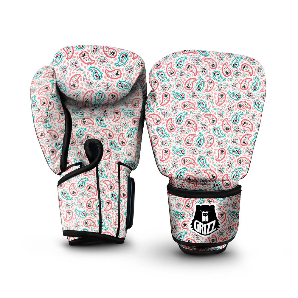 Paisley Boho Colorful Print Pattern Boxing Gloves-grizzshop