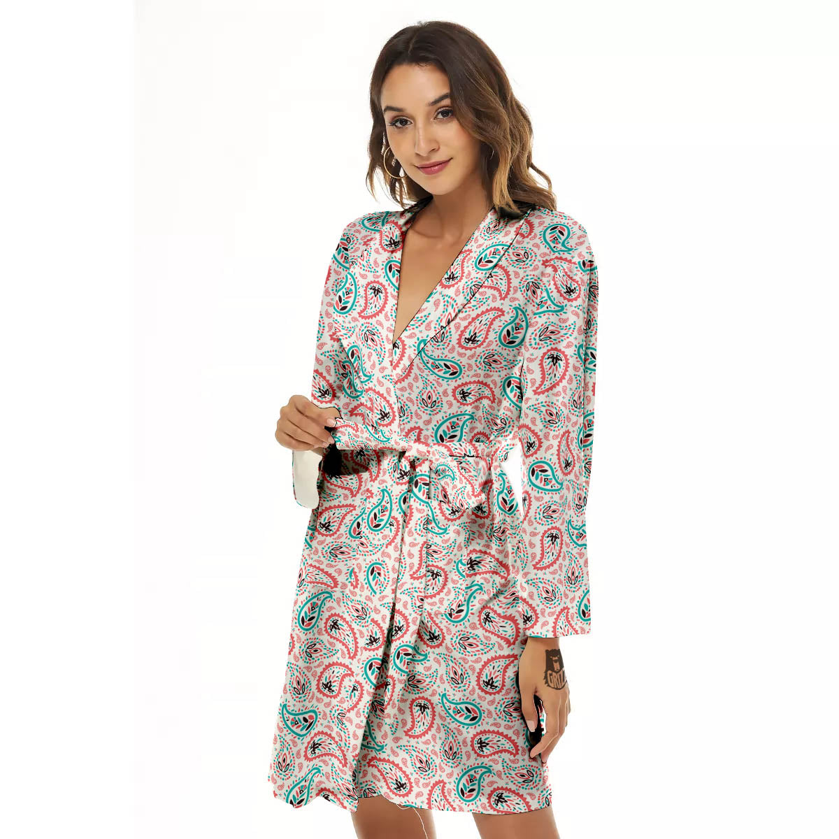 Paisley Boho Colorful Print Pattern Women's Robe-grizzshop