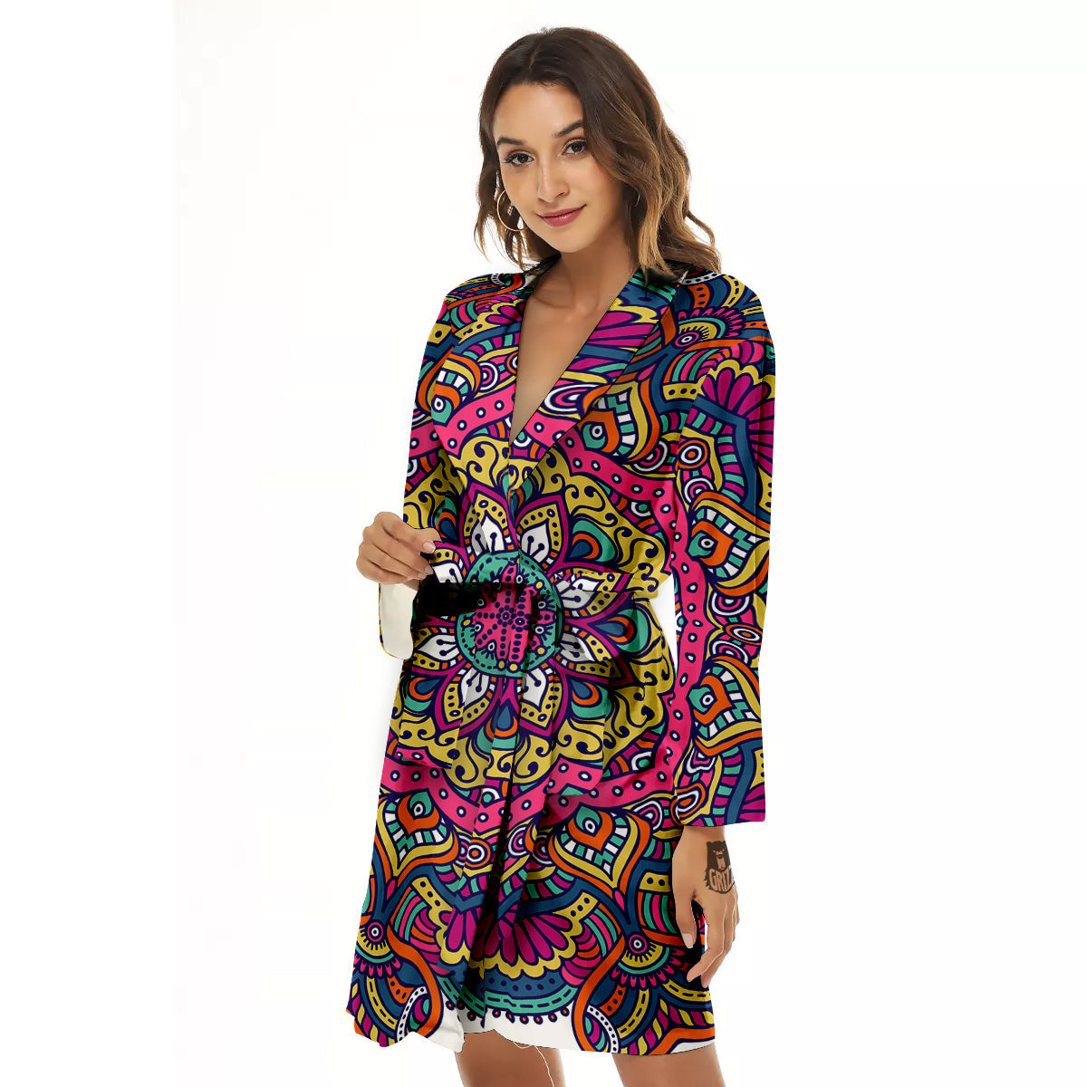 Paisley Boho Colorful Print Women's Robe-grizzshop