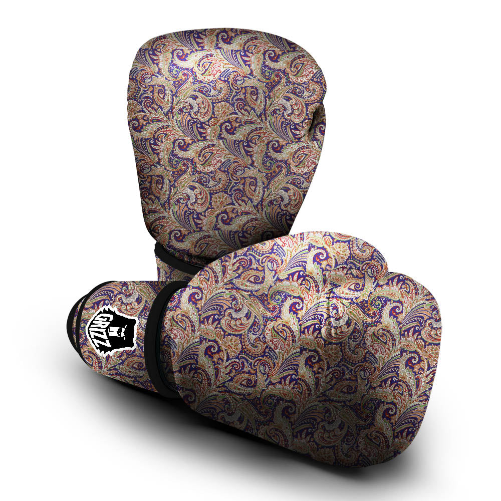 Paisley Indian Colorful Print Pattern Boxing Gloves-grizzshop
