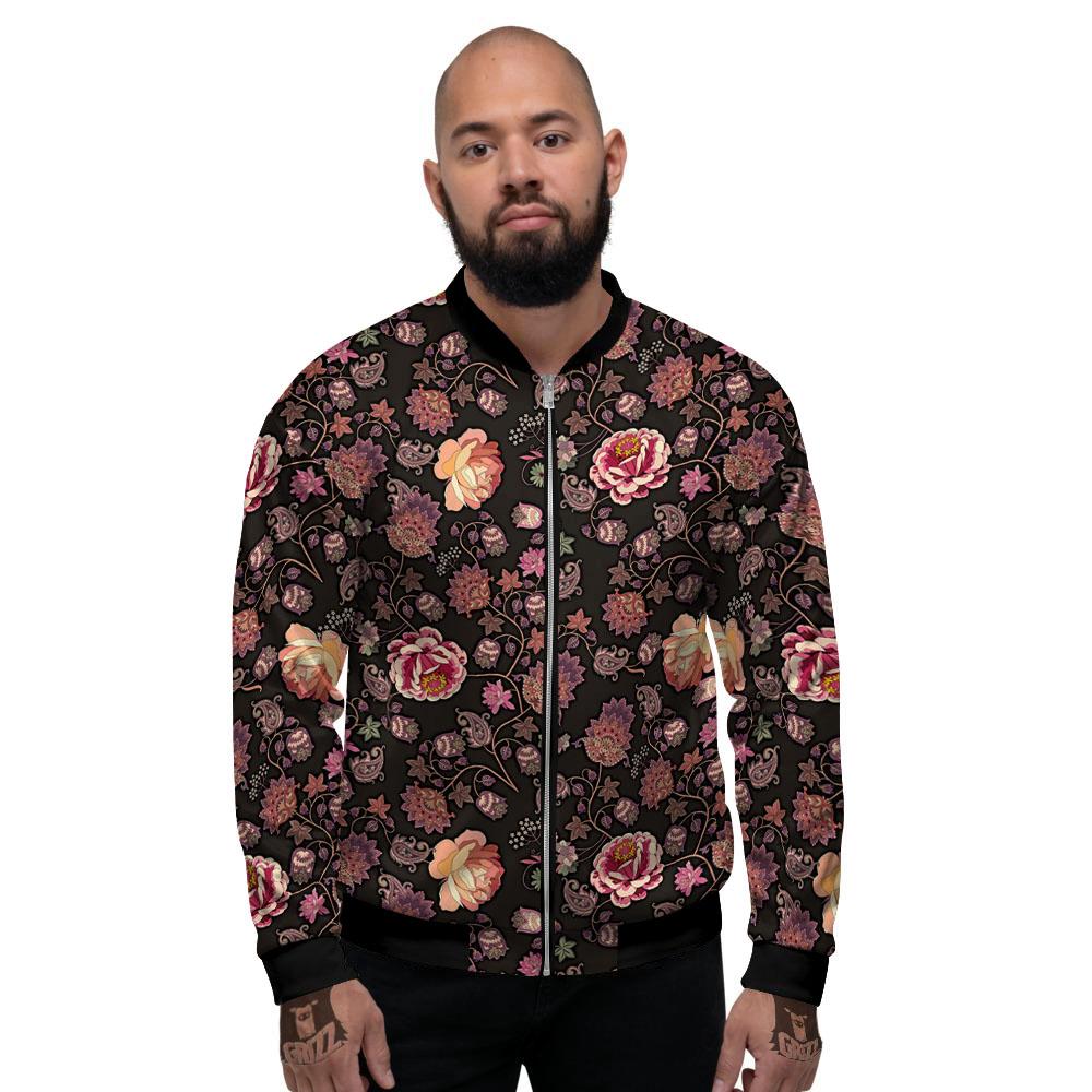 Paisley Indian Rose Print Pattern Men s Bomber Jacket Grizzshopping