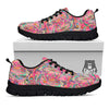 Paisley Pink Print Pattern Black Sneaker-grizzshop