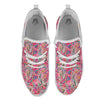 Paisley Pink Print Pattern White Athletic Shoes-grizzshop