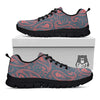 Paisley Red And Grey Print Pattern Black Sneaker-grizzshop