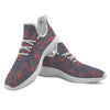 Paisley Red And Grey Print Pattern White Athletic Shoes-grizzshop