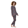 Paisley Red And Grey Print Pattern Women's Pajamas-grizzshop