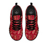 Paisley Red Print Pattern Black Sneaker-grizzshop