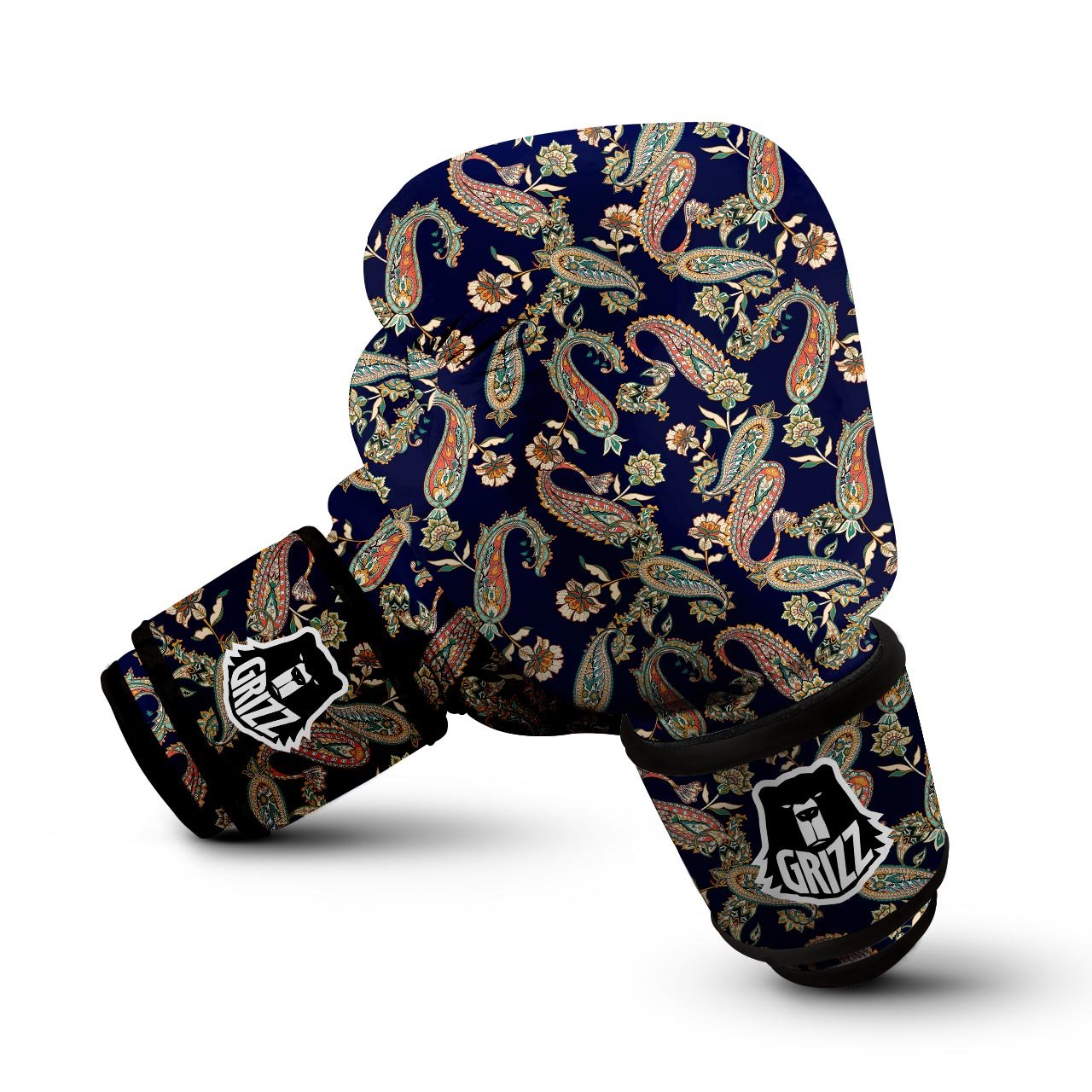 Paisley Retro Print Pattern Boxing Gloves-grizzshop