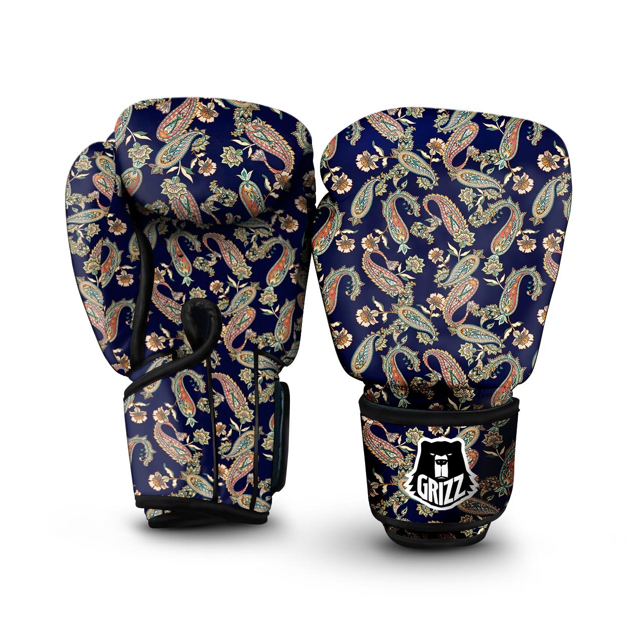 Paisley Retro Print Pattern Boxing Gloves-grizzshop