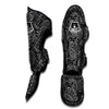 Paisley White And Black Print Pattern Muay Thai Shin Guards-grizzshop