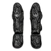 Paisley White And Black Print Pattern Muay Thai Shin Guards-grizzshop