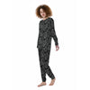 Paisley White And Black Print Pattern Women's Pajamas-grizzshop