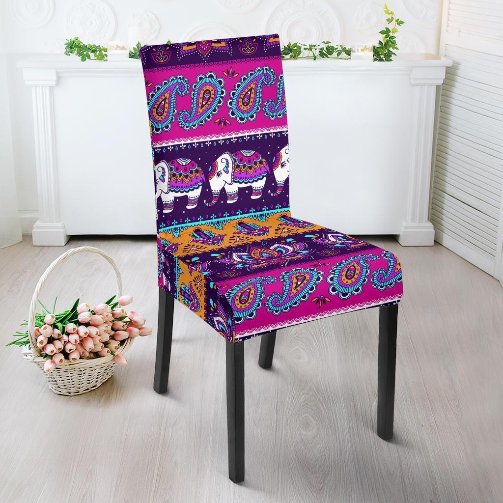 Paisleys Elephant Pattern Print Chair Cover-grizzshop