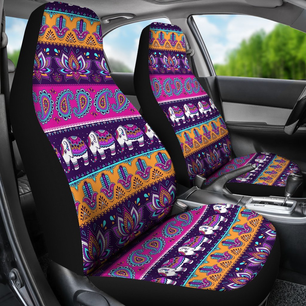 Paisleys Elephant Pattern Print Universal Fit Car Seat Cover-grizzshop