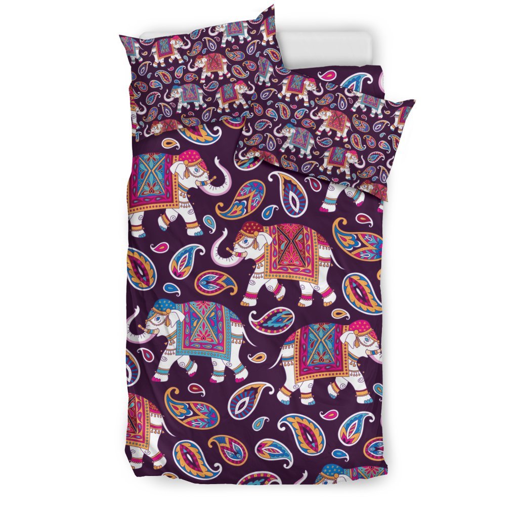 Paisleys Elephant Print Duvet Cover Bedding Set-grizzshop