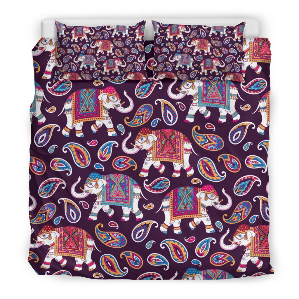 Paisleys Elephant Print Duvet Cover Bedding Set-grizzshop