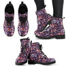 Paisleys Elephant Print Men Women Leather Boots-grizzshop