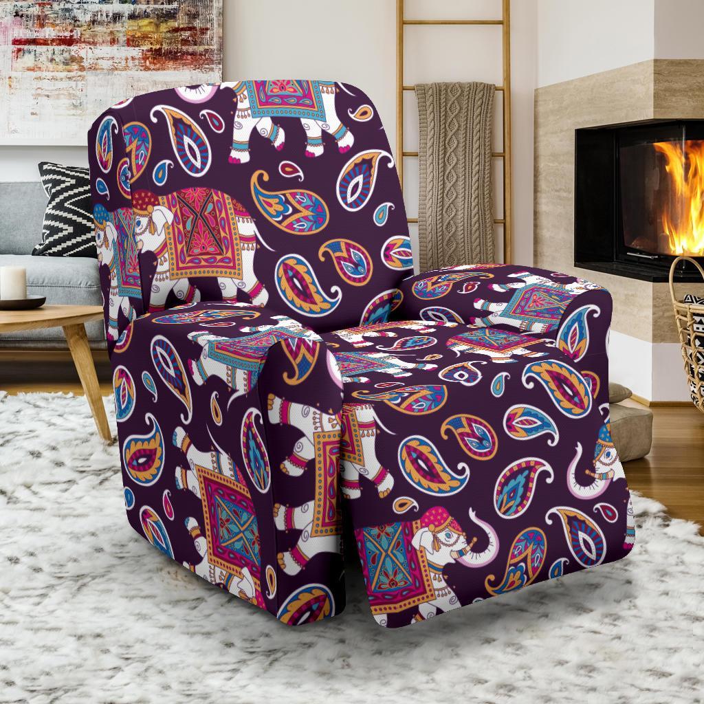 Paisleys Elephant Print Recliner Cover-grizzshop