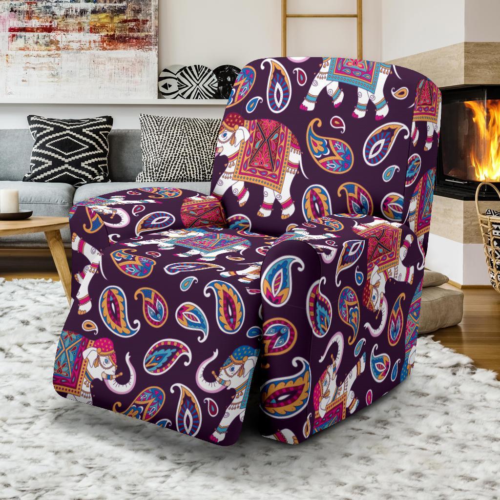 Paisleys Elephant Print Recliner Cover-grizzshop