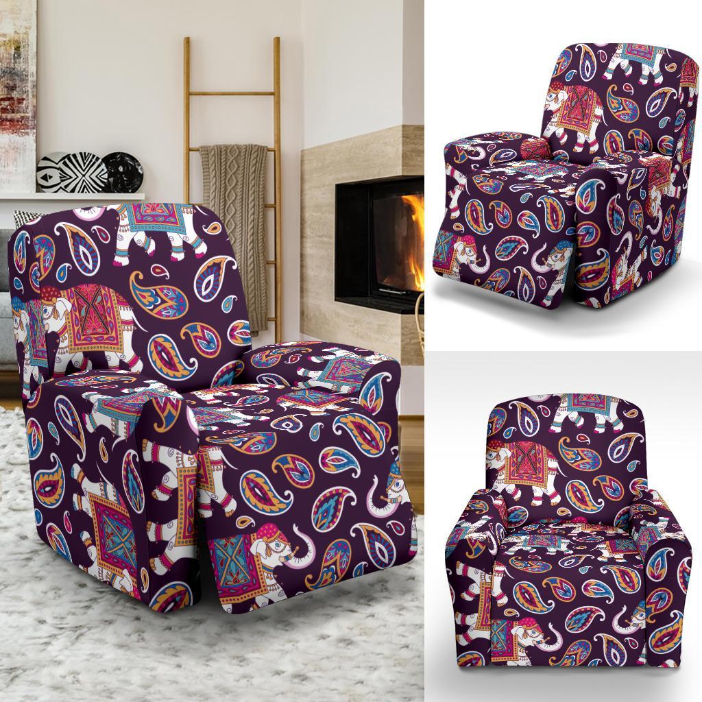 Paisleys Elephant Print Recliner Cover-grizzshop