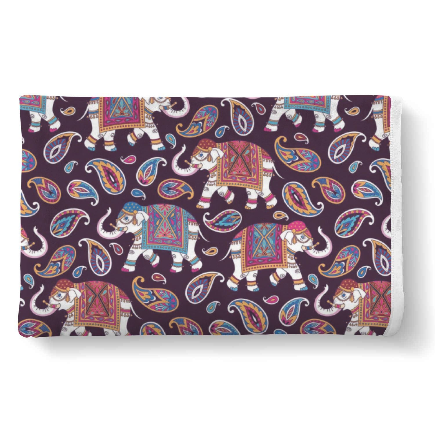 Paisleys Elephant Print Throw Blanket-grizzshop