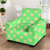 Pale Green Polka Dot Armchair Cover-grizzshop