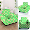 Pale Green Polka Dot Armchair Cover-grizzshop