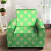 Pale Green Polka Dot Armchair Cover-grizzshop