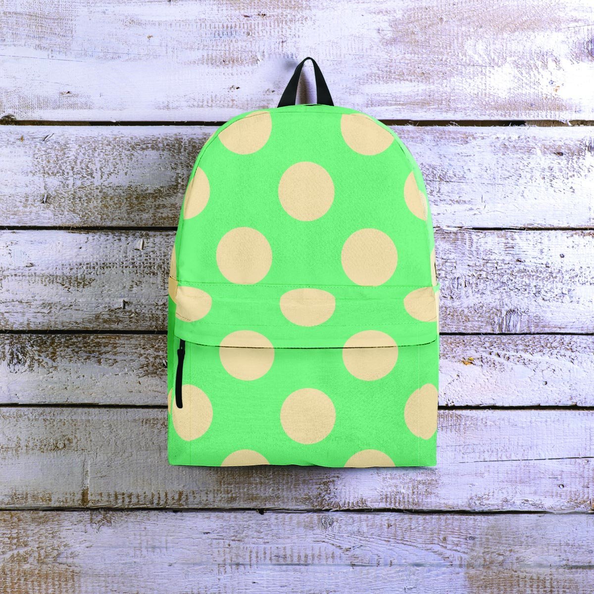 Pale Green Polka Dot Backpack-grizzshop