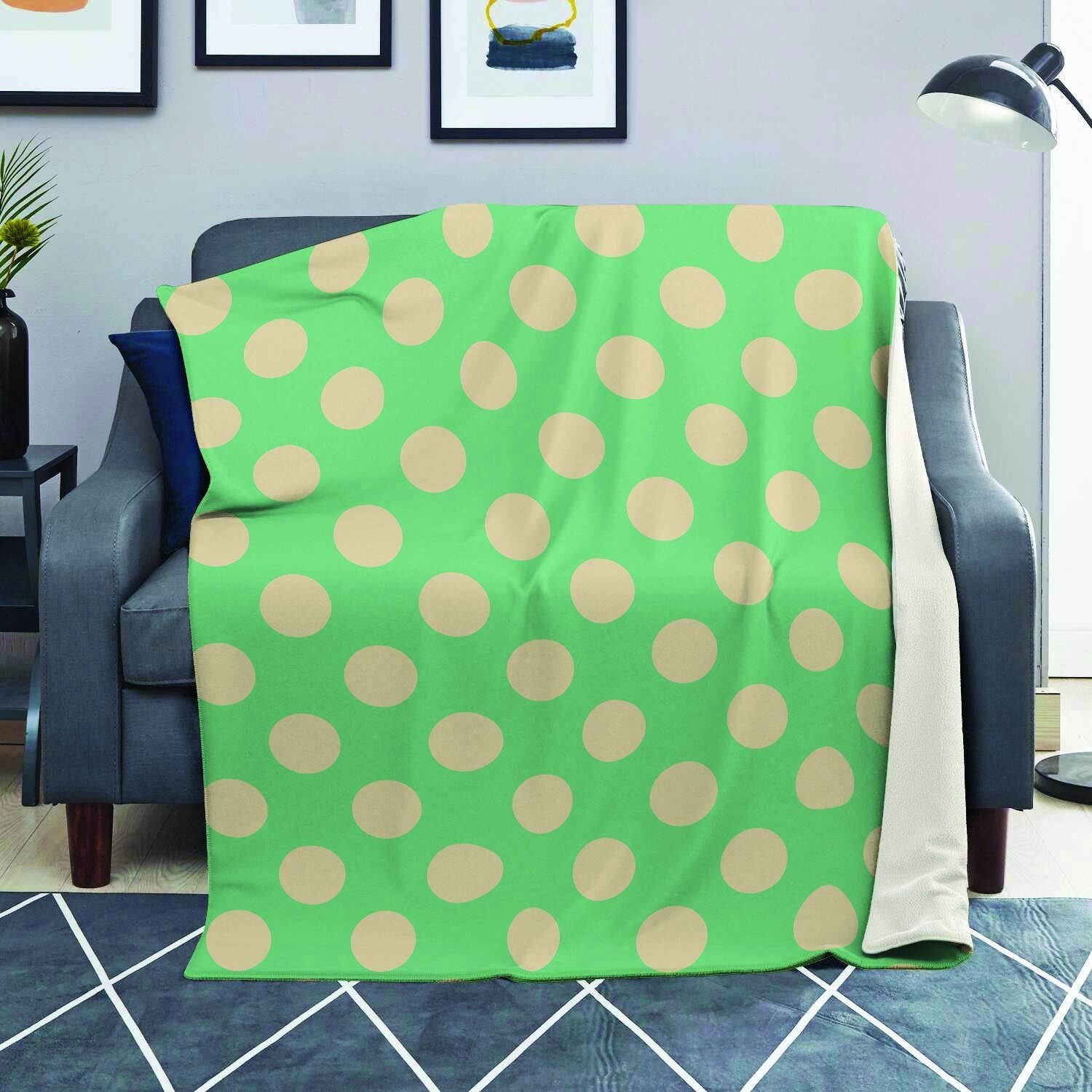 Pale Green Polka Dot Blanket-grizzshop