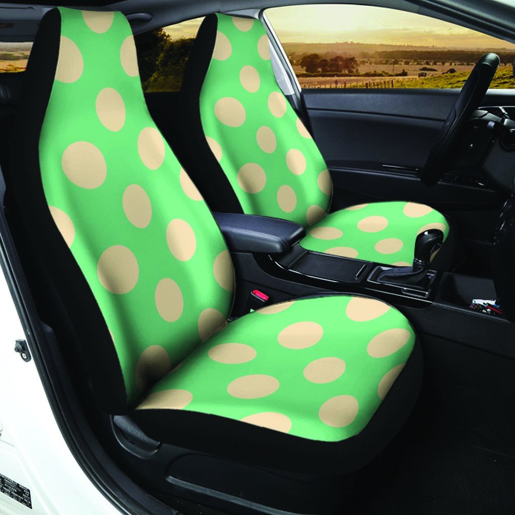 Pale Green Polka Dot Car Seat Covers-grizzshop