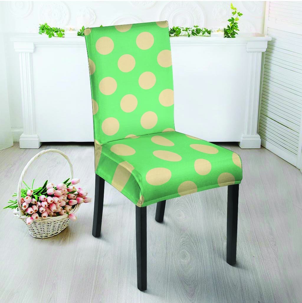 Pale Green Polka Dot Chair Cover-grizzshop