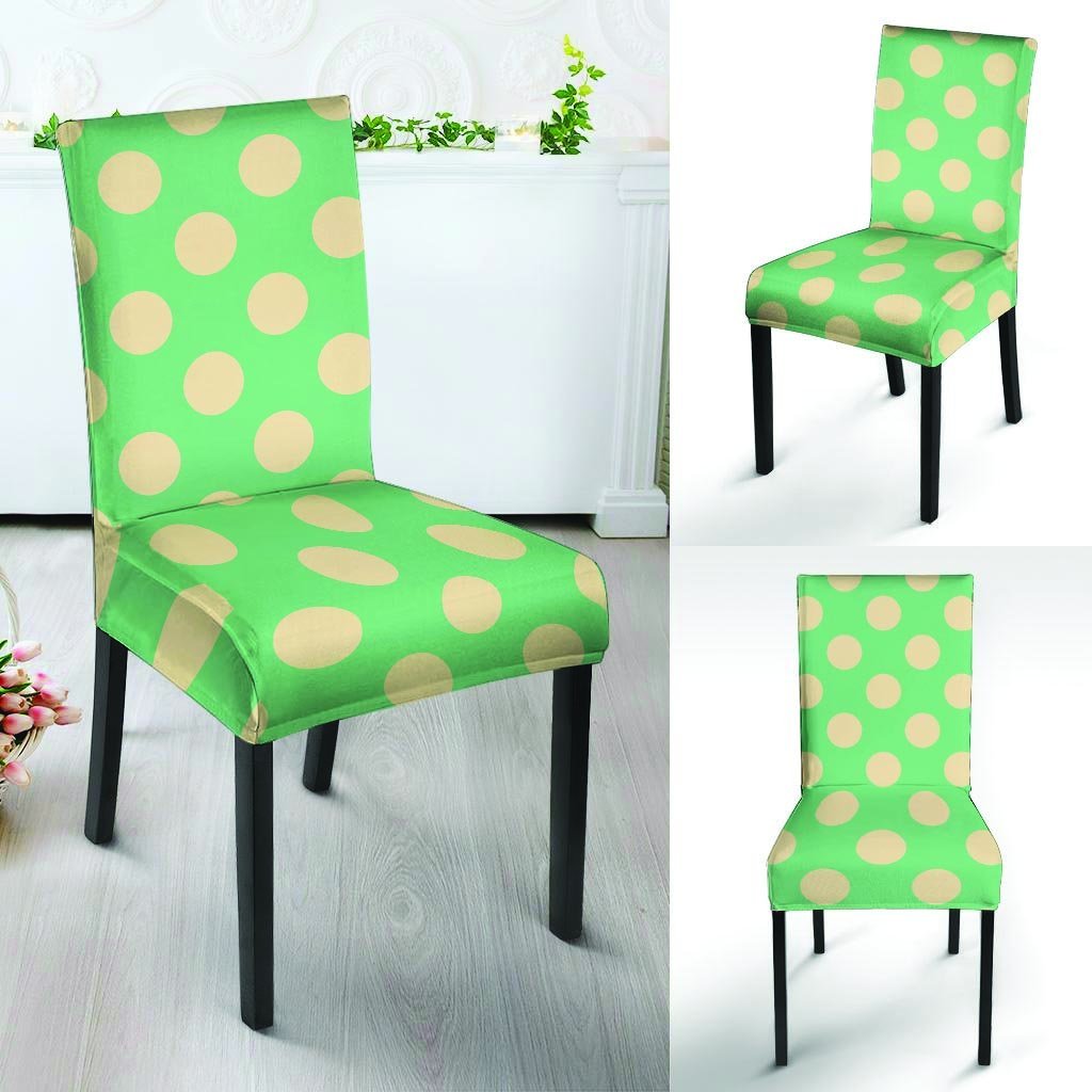Pale Green Polka Dot Chair Cover-grizzshop