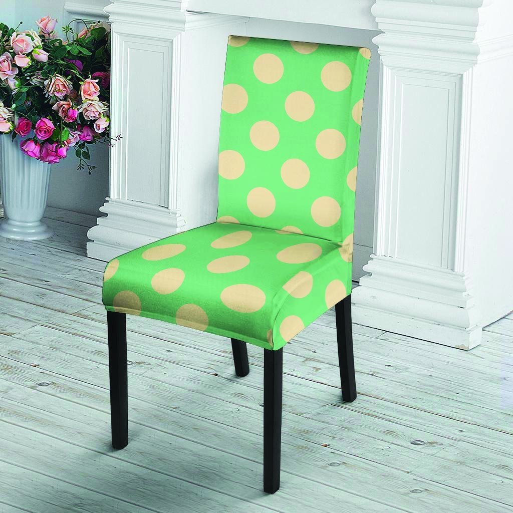 Pale Green Polka Dot Chair Cover-grizzshop