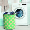 Pale Green Polka Dot Laundry Basket-grizzshop