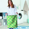 Pale Green Polka Dot Laundry Basket-grizzshop