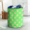 Pale Green Polka Dot Laundry Basket-grizzshop