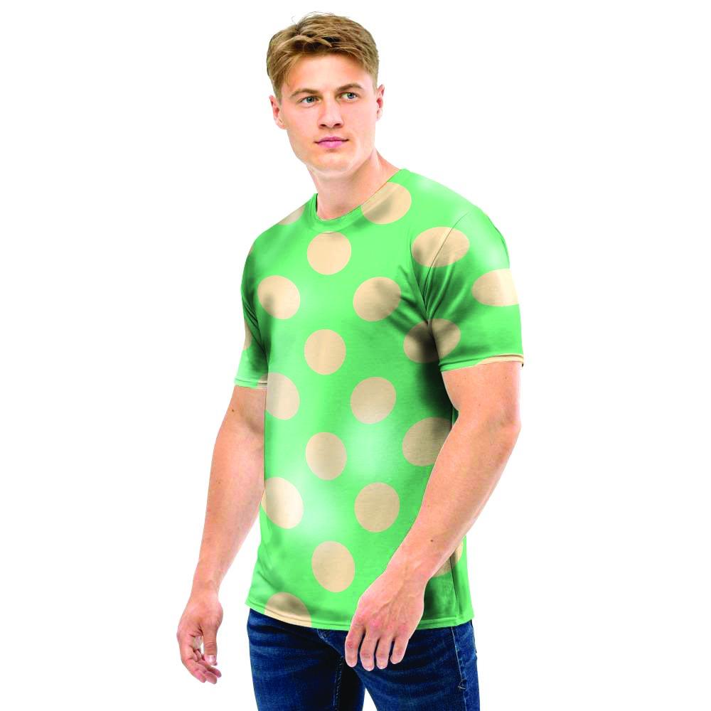 Pale Green Polka Dot Men T Shirt-grizzshop