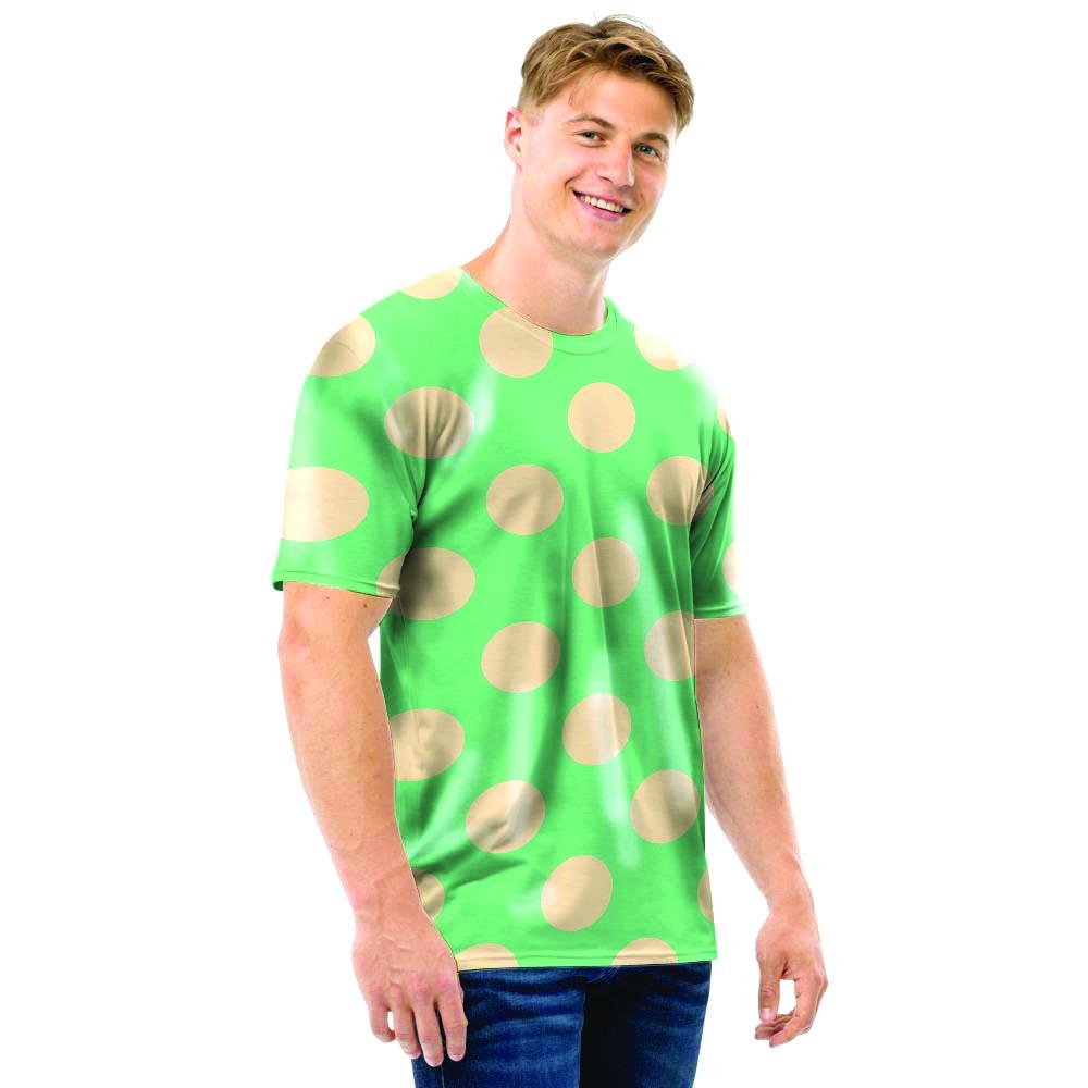 Pale Green Polka Dot Men T Shirt-grizzshop