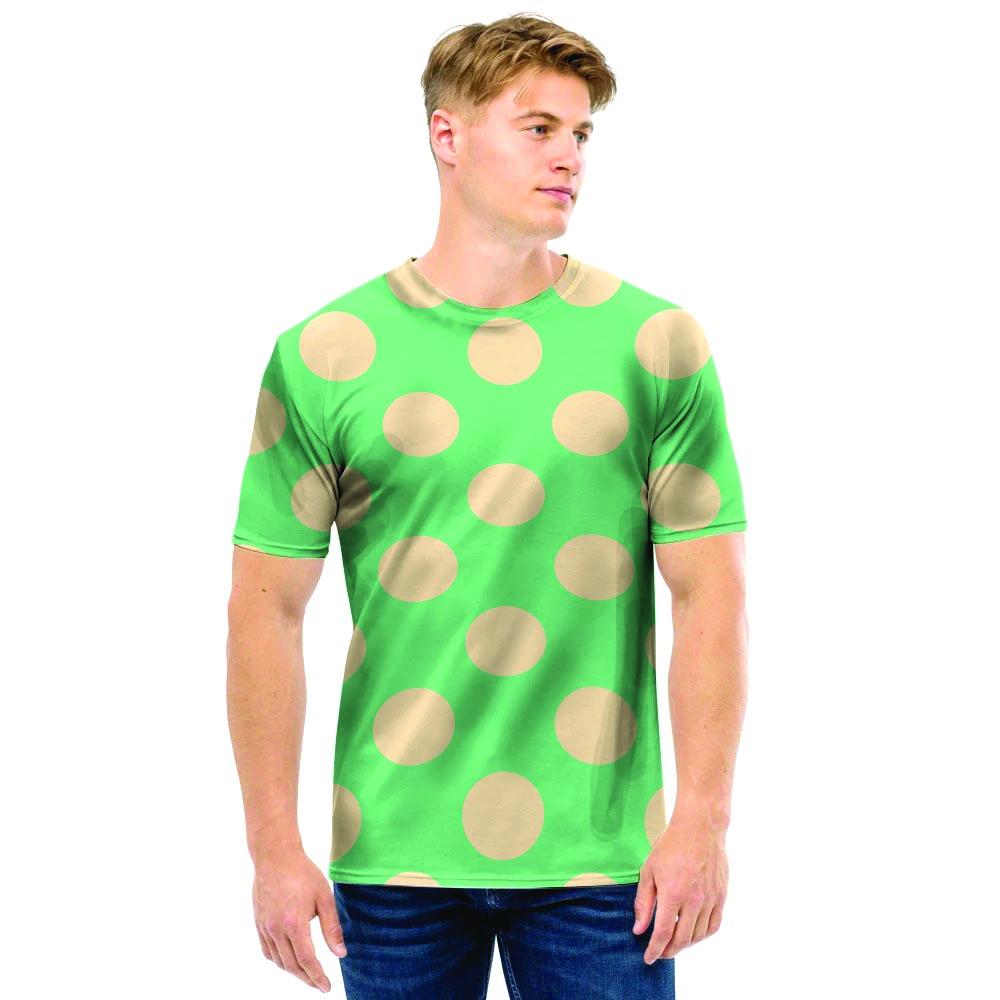 Pale Green Polka Dot Men T Shirt-grizzshop