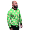 Pale Green Polka Dot Men's Bomber Jacket-grizzshop