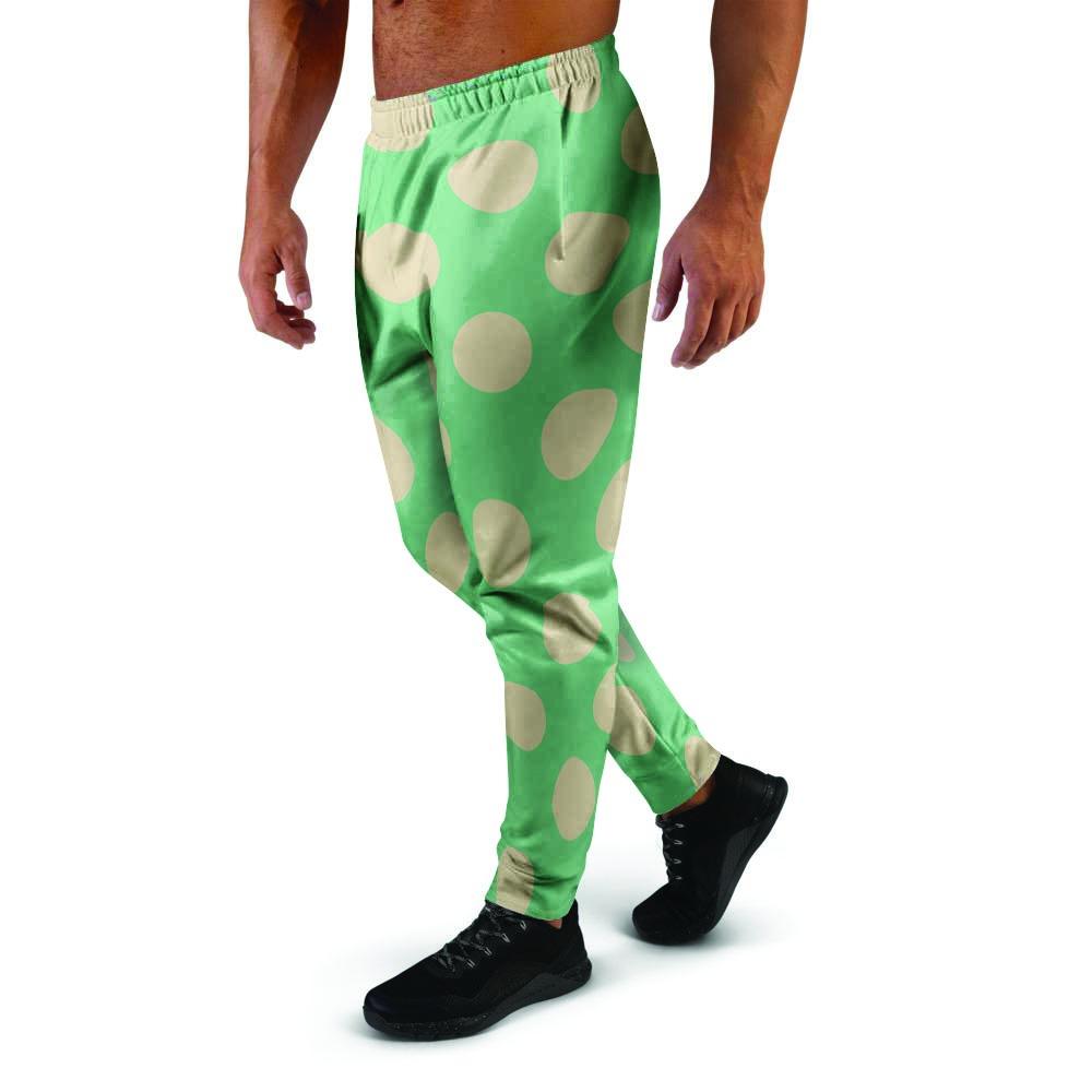 Pale Green Polka Dot Men's Joggers-grizzshop